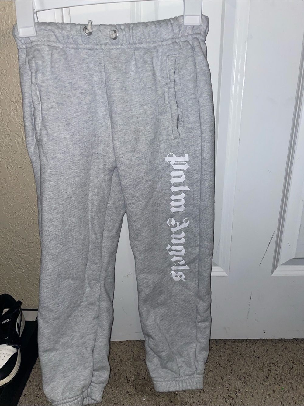 Palm Angels Gray Graphic Kids Sweatpants